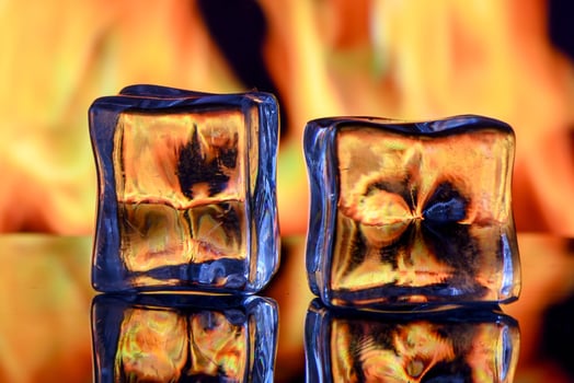 Abstract of ice and fire photo