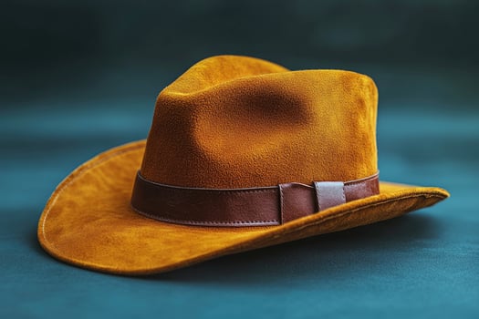 A Close-Up View of a Brown Suede Cowboy Hat photo