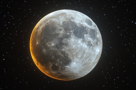 A Close-Up View of the Moon Against a Starry Night Sky photo