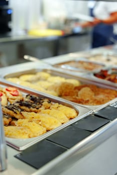 Variety of Food Displayed on Buffet Table photo