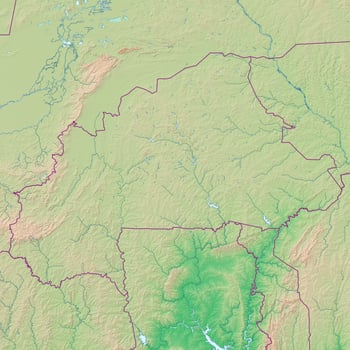 Blank physical topographic map of Burkina Faso photo