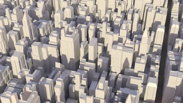 The city image for real estate or property concept 3d rendering. photo