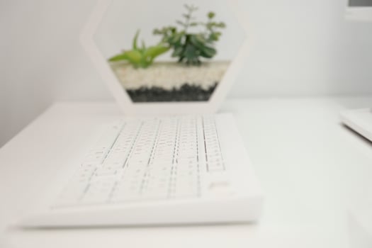 close up of a white computer keyboard photo