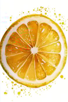 Detailed illustration of a fresh lemon slice showcasing vibrant yellow color and texture photo