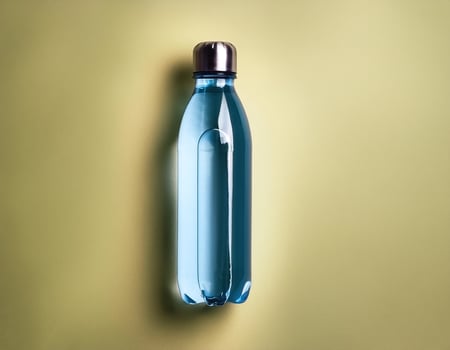 Water bottle with minimalist design isolated on minimalist background. Mineral Water Bottle. photo