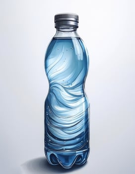 Water bottle with minimalist design isolated on white background. Mineral Water Bottle. photo