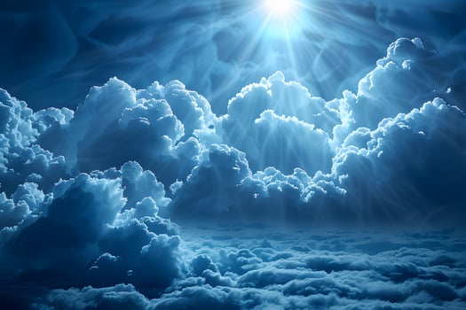 Dramatic Sky and Clouds with Sunlight for Dreamy and Inspirational Design photo