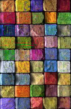 Colorful kids building imaginative structures together photo