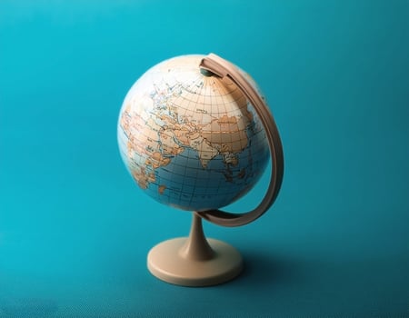 Small globe isolated on clean background photo
