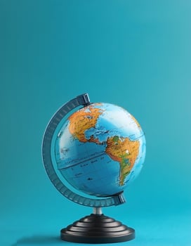 Small globe isolated on clean background photo