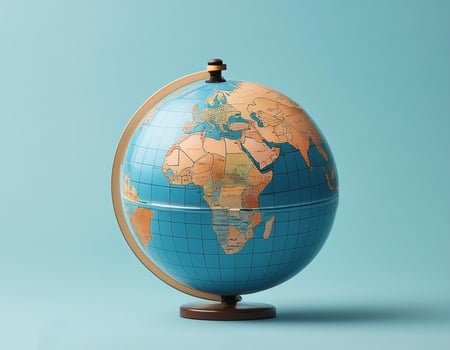 Small globe isolated on clean background photo