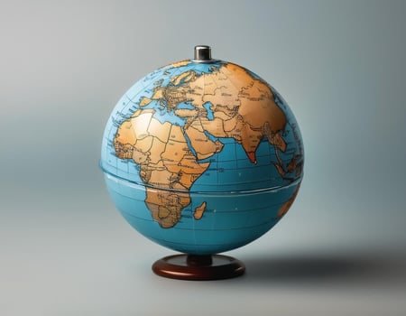 Small globe isolated on clean background photo