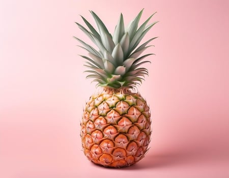 A pineapple on a soft pink background photo