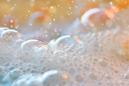 Foam with bubbles background. Soap, shampoo, powder, gel for shave, foam mousse with bubbles template. Pattern for hygiene, clean wash photo