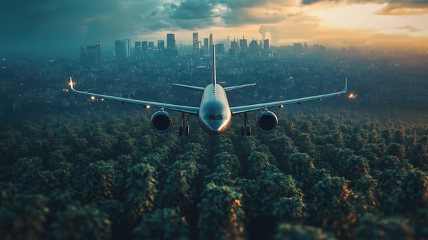 The eco-friendly aerospace industry focuses on minimizing environmental impact photo