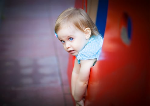 Little toddler girl on the playground photo