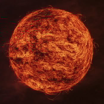 Solar flare, corona, Cosmic, Sun Red Giant Star in Space with Flames and Heat. Sun Background in Space 3d render Cosmic Cloud photo