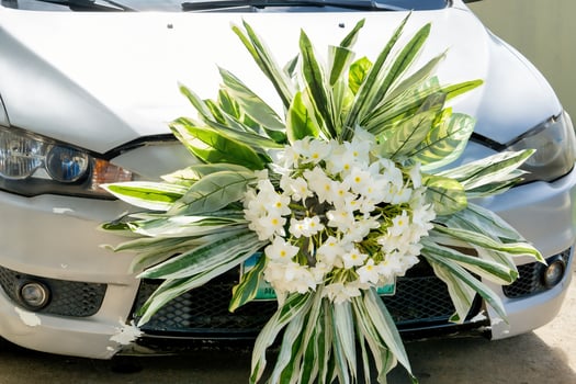 A car decorated with flowers photo