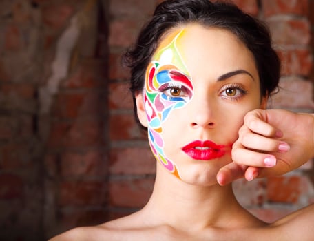 Portrait of a beautiful young model with bright make up photo