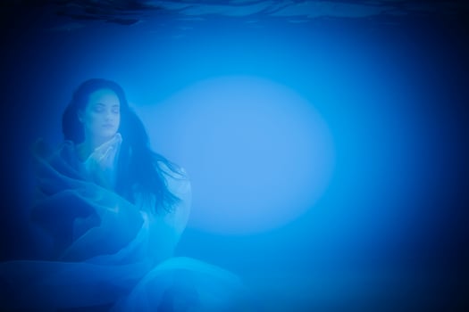 Underwater portrait of woman photo