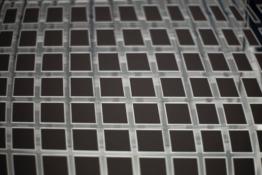 Steel mesh. Metal mesh of uneven lines. Square texture. photo