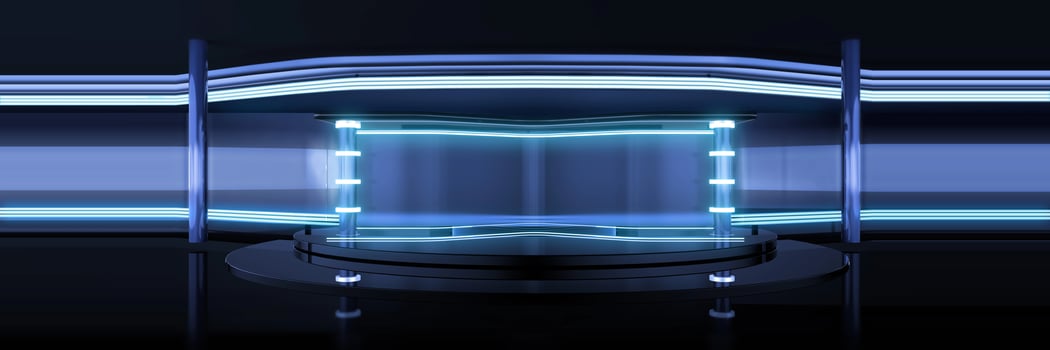 Panoramic, Wide Studio Interior 3D Render photo