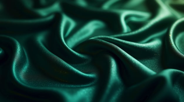 A close up of a green silk fabric photo