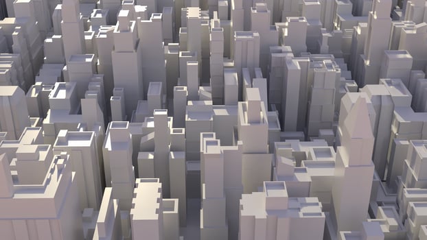 The city image for real estate or property concept 3d rendering. photo
