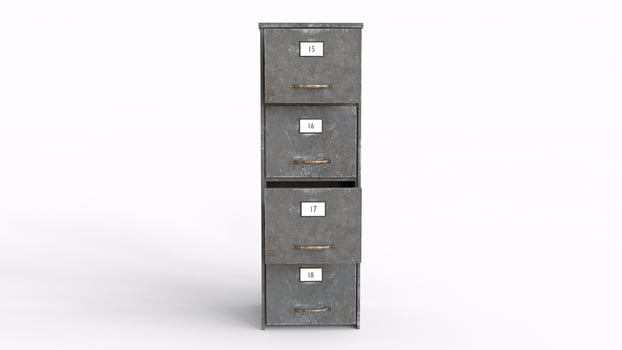 file cabinet and doors with white background photo