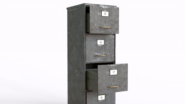 file cabinet and doors with white background photo