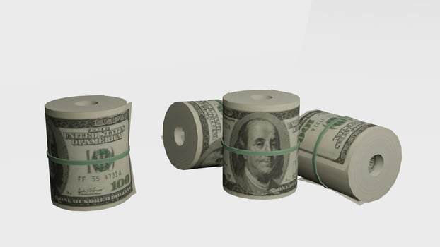 Money Roll Bundle with white background photo