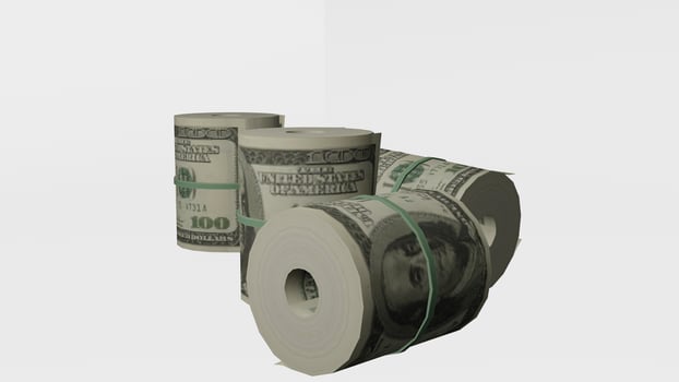 Money Roll Bundle with white background photo