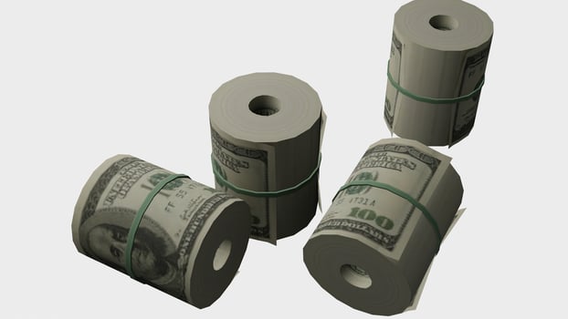 Money Roll Bundle with white background photo