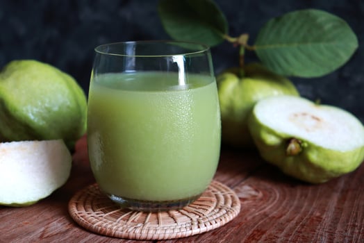 Glass of guava juice drinks. photo