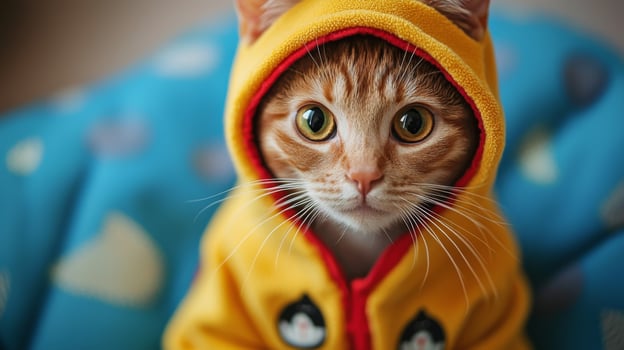 Cat in silly outfit. A cat wearing a funny costume or hat photo