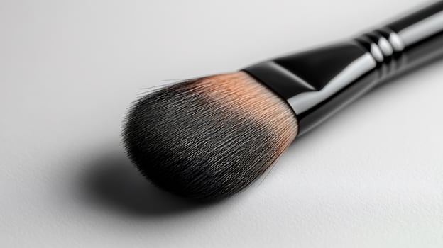 Makeup brush mockup neatly placed white background ideal for beauty product branding photo