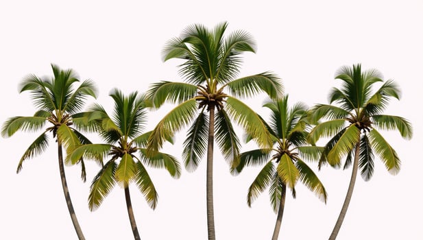 Isolated coconut palms on a white background photo