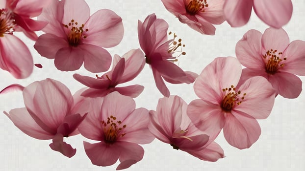 Delicate Pink Cherry Blossoms Floating in the Air photo
