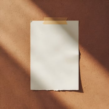 Blank Paper Pinned to a Textured Cork Wall, copy space white paper photo