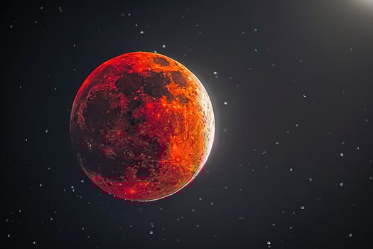 Blood Red Moon with Stars in the Night Sky photo