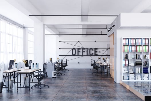 Open industrial office space photo