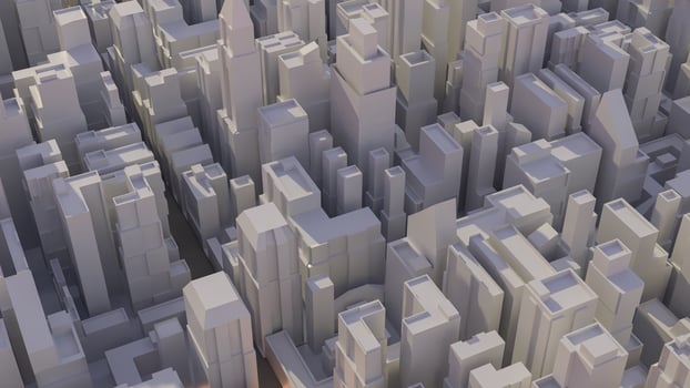 The city image for real estate or property concept 3d rendering. photo
