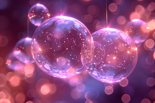 Sparkling Bokeh with Floating Glowing Spheres - Perfect for Festive and Dreamy Designs photo