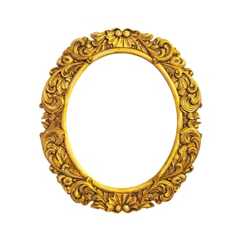gold frame isolated on white background photo