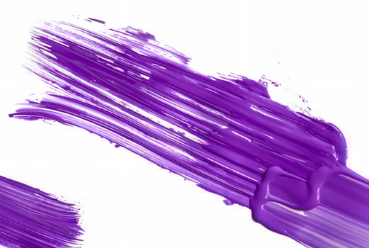 Purple paint brush stroke on white background, perfect for use in art, design, or creative projects. photo