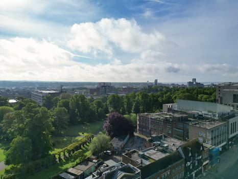 Aerial View of Southampton Port City of South England Coast, United Kingdom. May 17th, 2024. Drone's Camera Footage from Altitude. photo