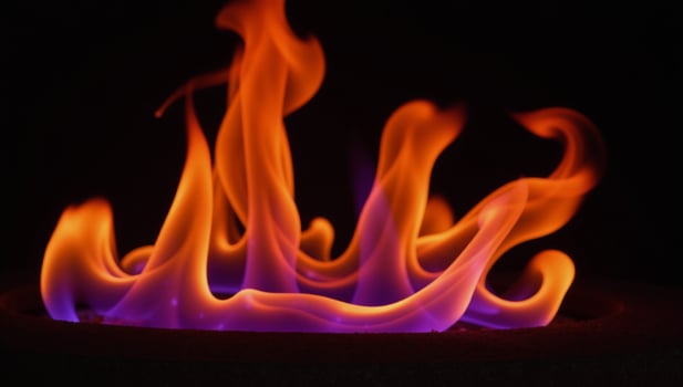 Purpleorange flamed colorful fire photo
