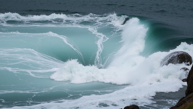In Nordland Norway a maelstrom at the confluence of rivers and seas forms during both high and low tides photo