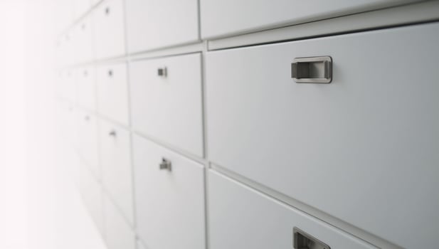 A multidrawer filing cabinet white photo