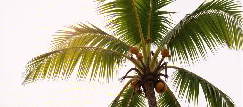 A coconut palm tree against a transparent backdrop photo